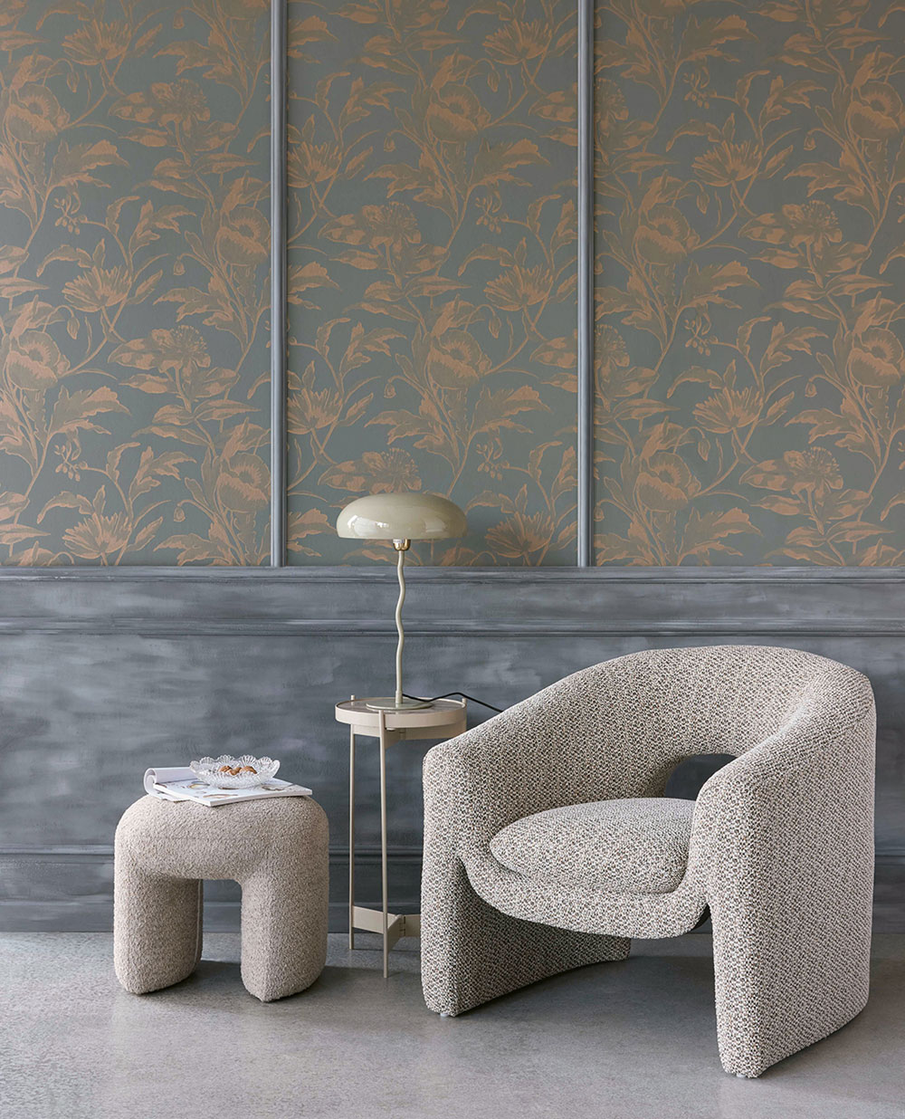 Modro-zelená vliesová květinová tapeta na zeď, 340134, Gilded, Eijffinger