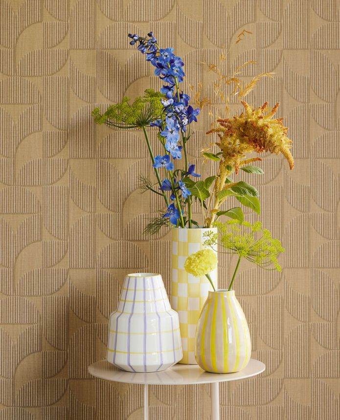 Hnědo-béžová vliesová geometrická retro tapeta na zeď, 333601, Revive, Eijffinger