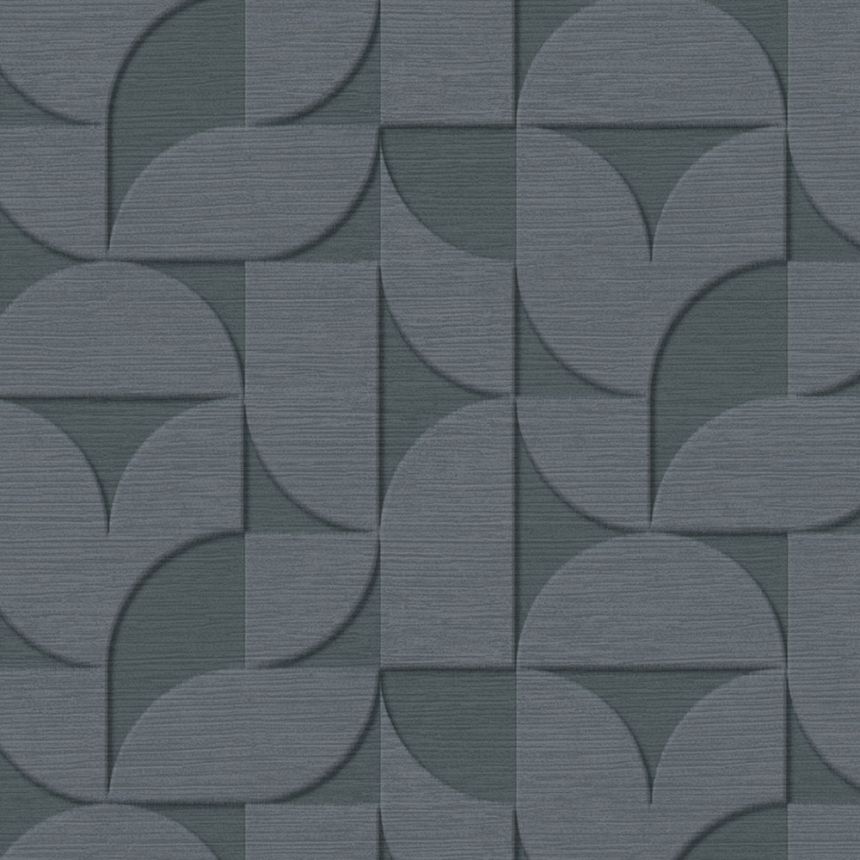 Modrá vliesová geometrická retro tapeta na zeď, 333614, Revive, Eijffinger