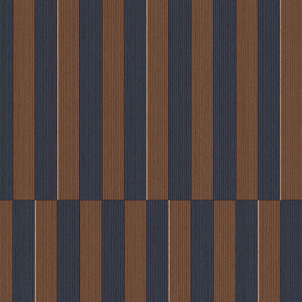 Modro-hnědá vliesová pruhovaná retro tapeta na zeď, 333622, Revive, Eijffinger