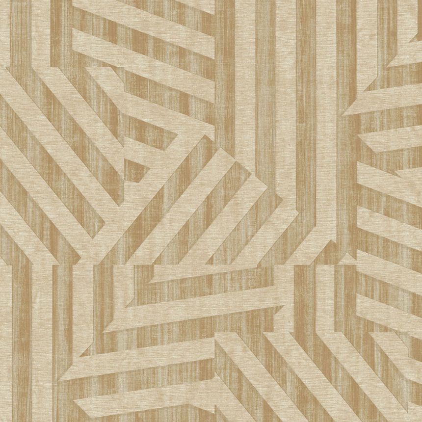 Zlato-béžová vliesová geometrická retro tapeta na zeď, 333630, Revive, Eijffinger
