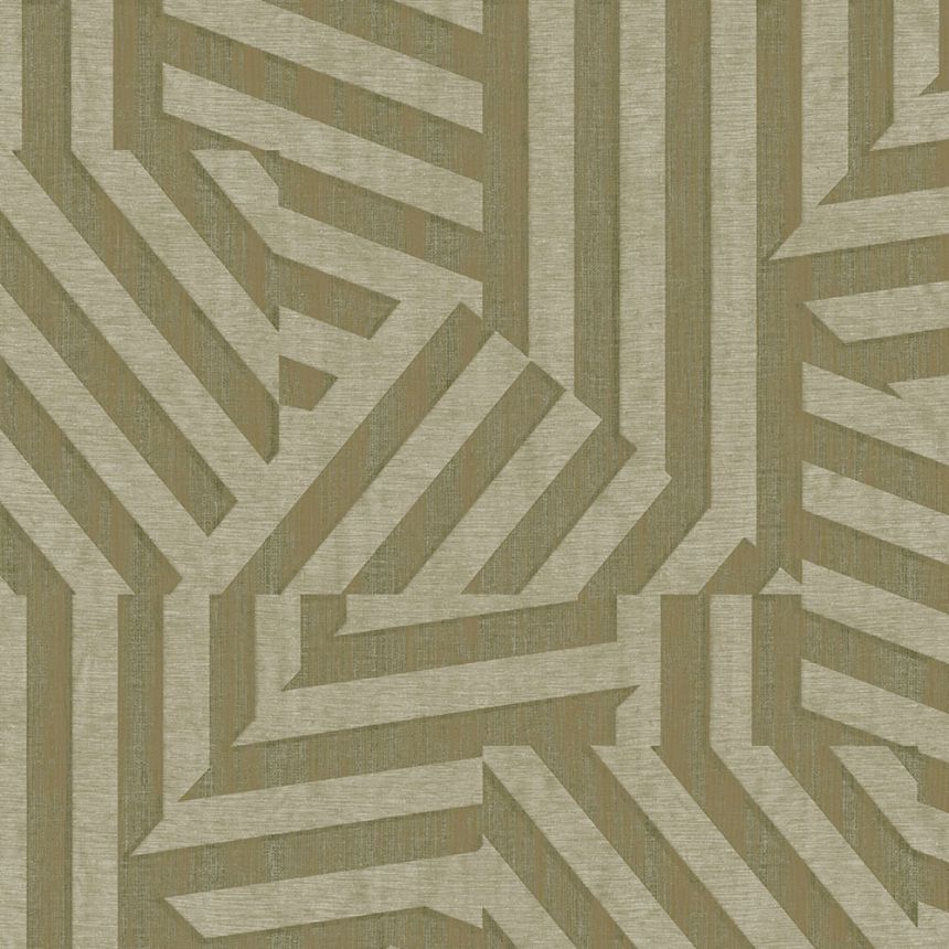 Zelená vliesová geometrická retro tapeta na zeď, 333632, Revive, Eijffinger