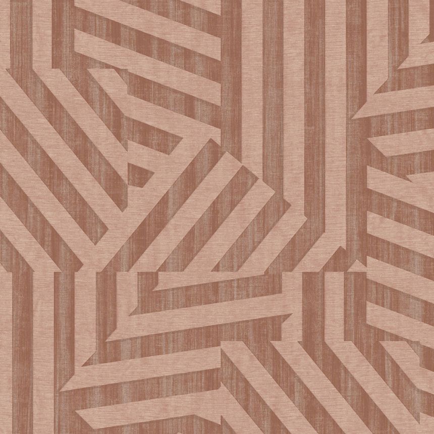 Růžová vliesová geometrická retro tapeta na zeď, 333633, Revive, Eijffinger