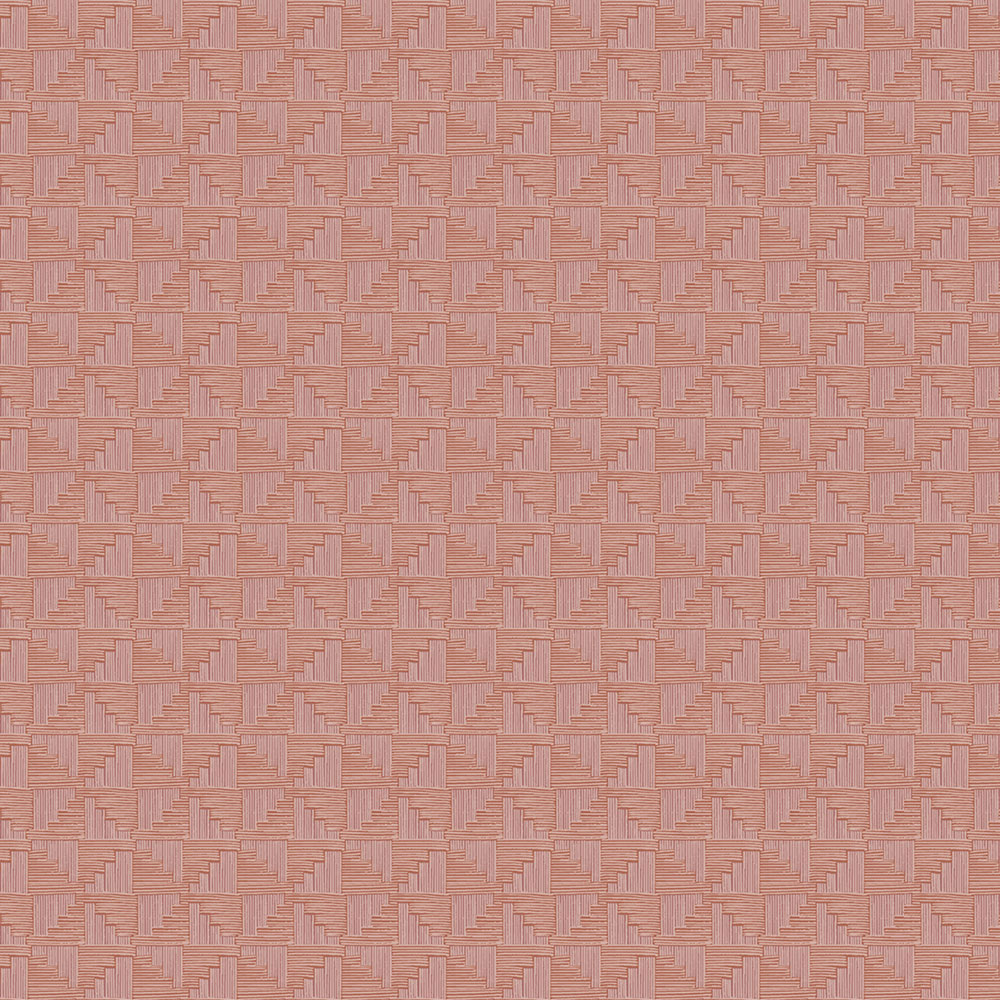 Terakotová vliesová geometrická retro tapeta na zeď, 333657, Revive, Eijffinger