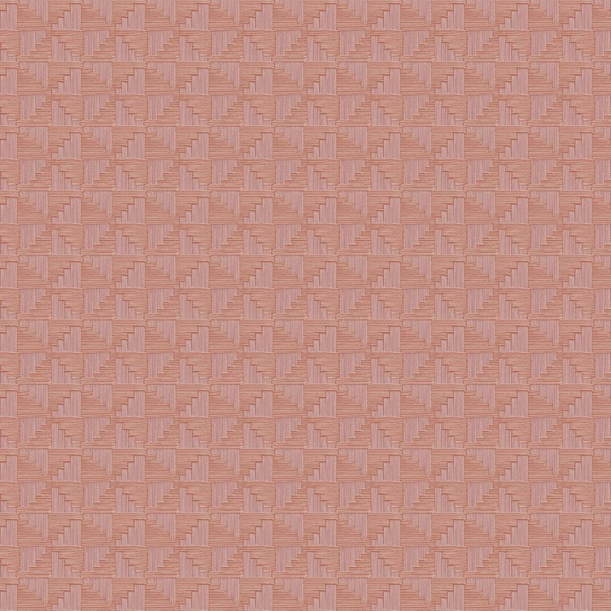 Terakotová vliesová geometrická retro tapeta na zeď, 333657, Revive, Eijffinger