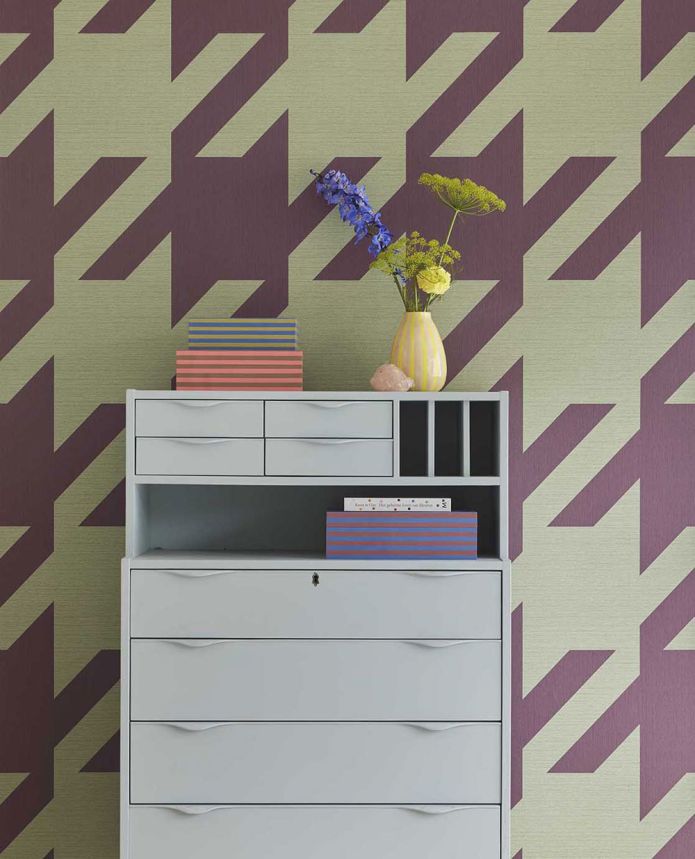 Modro-zelená vliesová obrazová tapeta na zeď, kohoutí stopa, 333675, Revive, Eijffinger