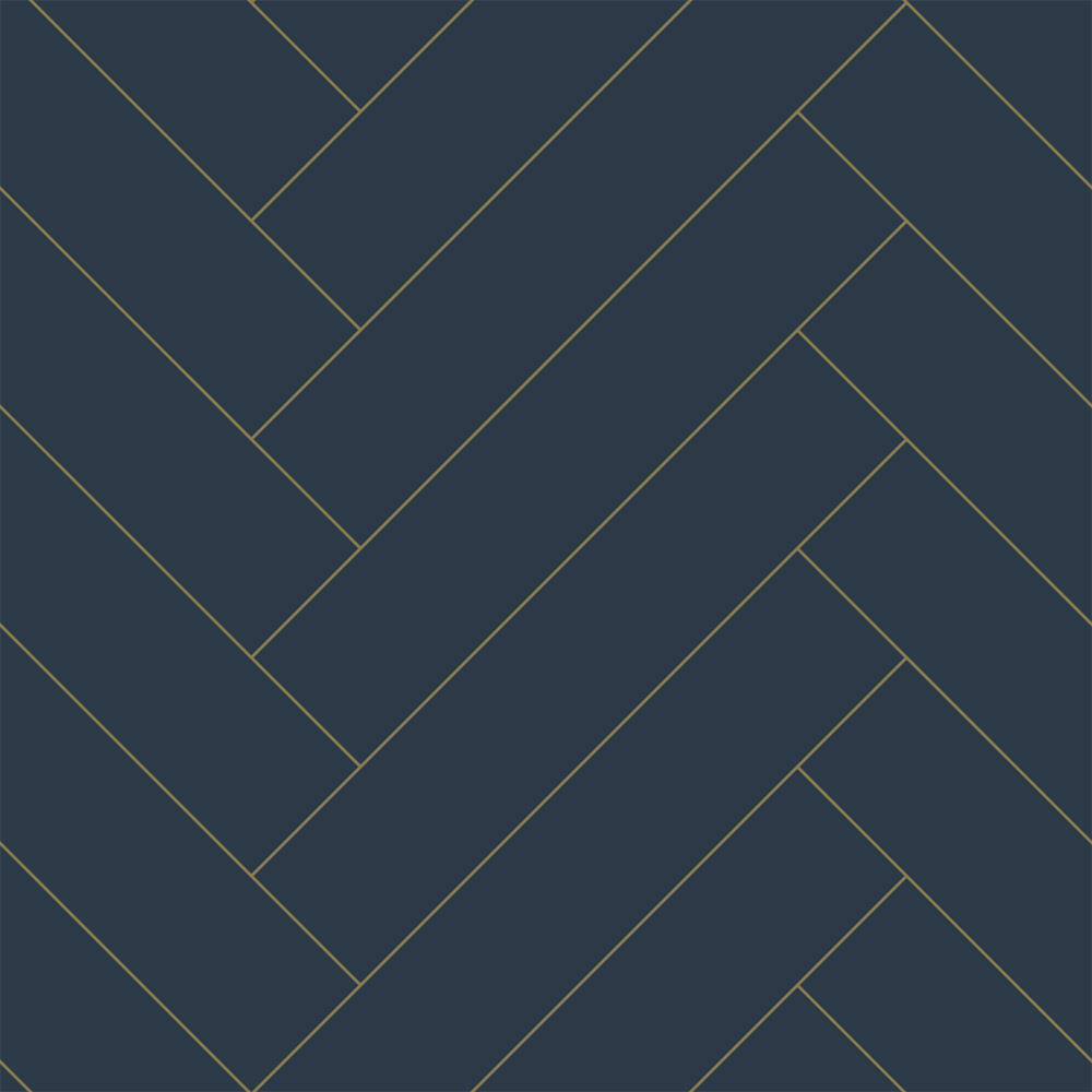 Geometrická vliesová tapeta na zeď, modro-zlatá, 139309, Bloom, Esta Home