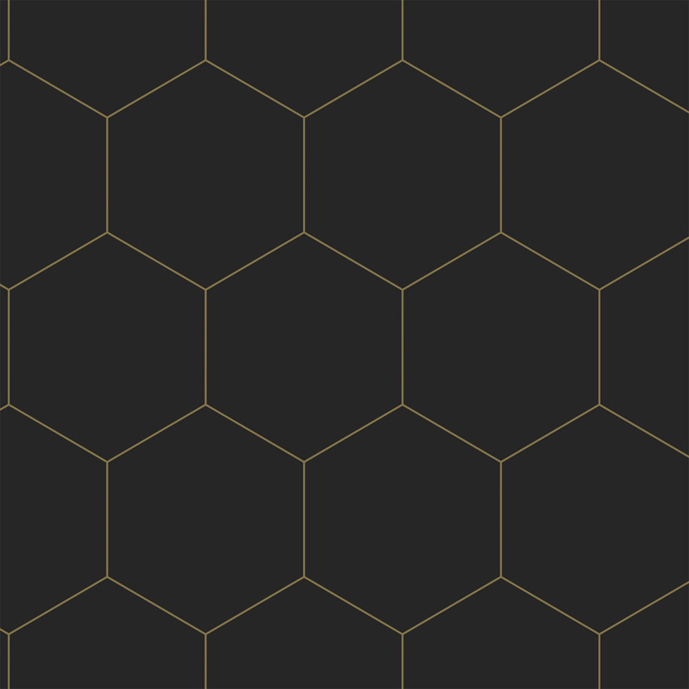 Geometrická vliesová tapeta na zeď, černo-zlatá, 139313, Bloom, Esta Home