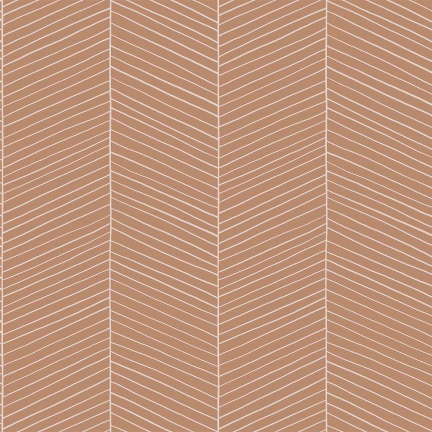 Geometrická vliesová tapeta na zeď, hnědá, 139357, Bloom, Esta Home