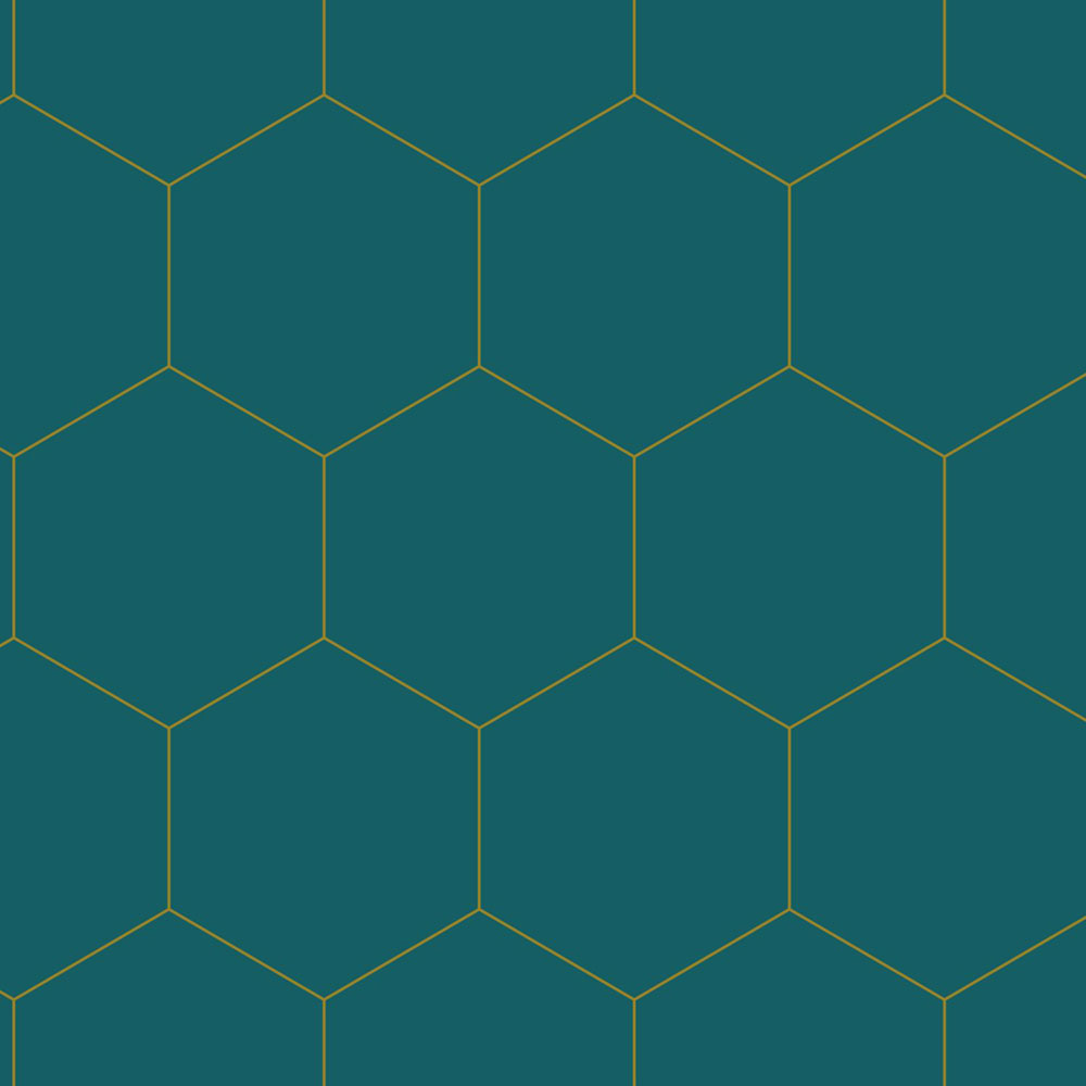 Geometrická vliesová tapeta na zeď, tyrkysovo-zlatá, 139455, Bloom, Esta Home