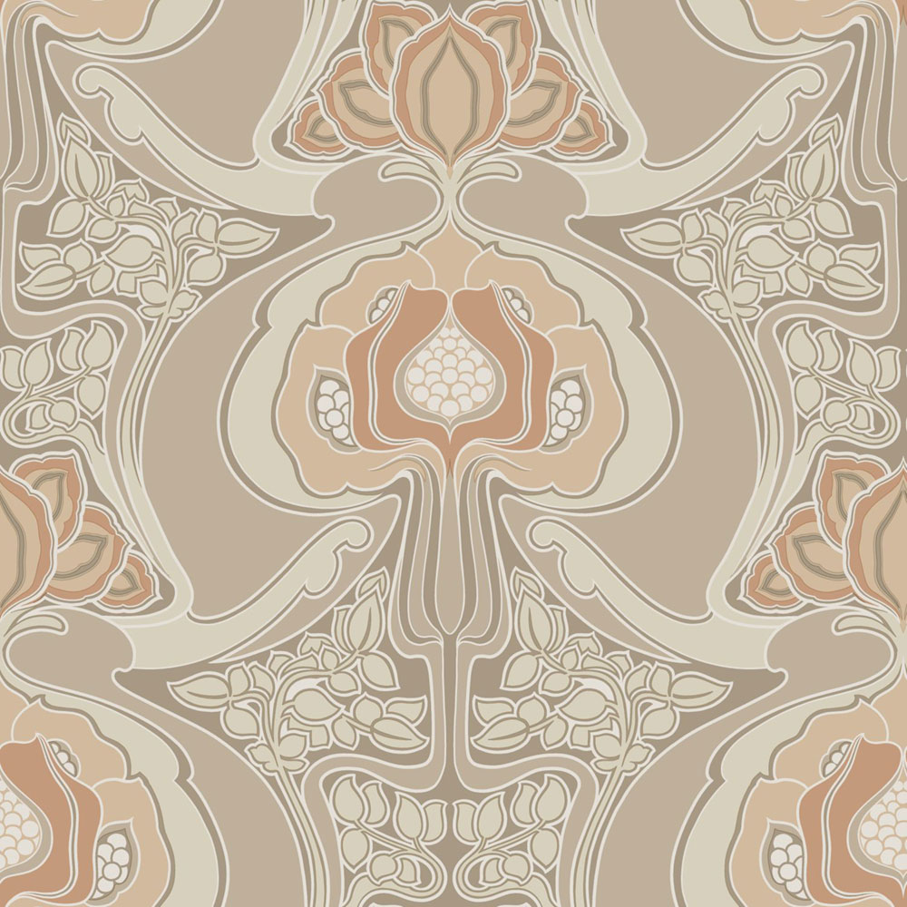 Květinová vliesová tapeta na zeď, béžová, 139569, Bloom, Esta Home