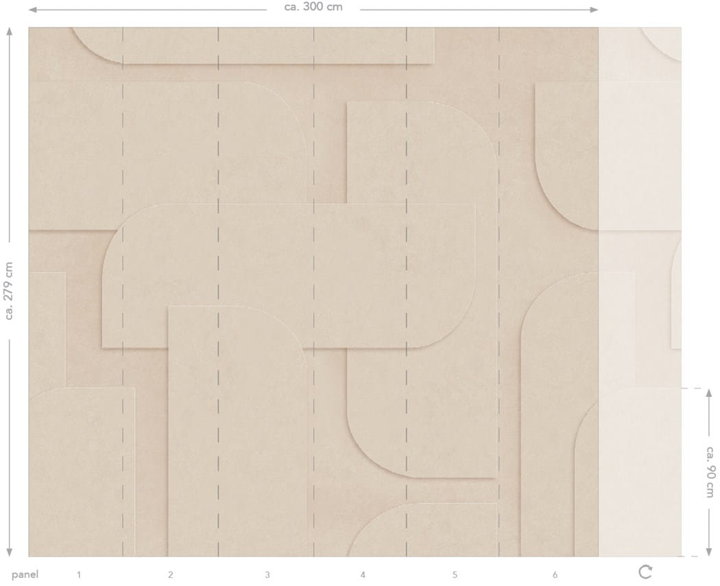 3D Geometrická vliesová fototapeta na zeď, béžová, 159379, Bloom, Esta Home