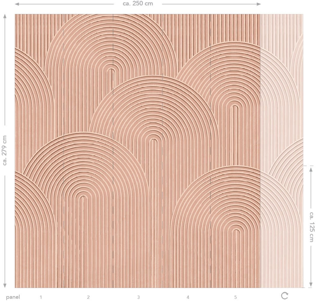 3D Geometrická vliesová fototapeta na zeď, růžová, 159383, Bloom, Esta Home