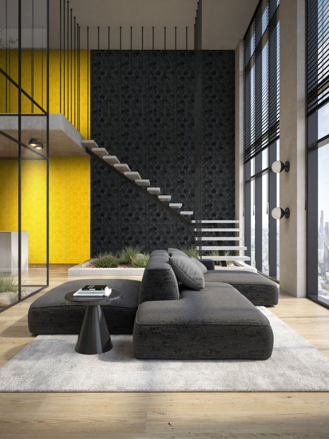 Luxusní zlato-žlutá geometrická vliesová tapeta na zeď, Z12826, Automobili Lamborghini 3