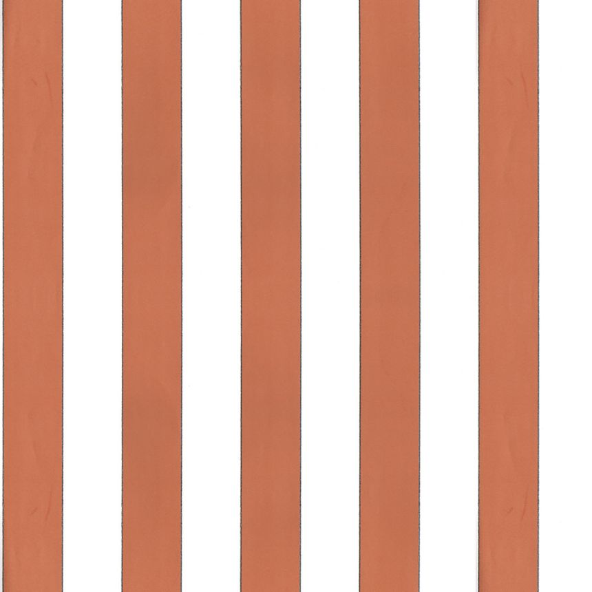 Vliesová tapeta na zeď, oranžovo-bílá, pruhy,  5060-3, Essential Stripes, ICH Wallcoverings