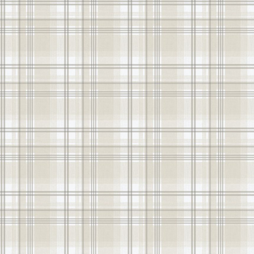Vliesová tapeta na zeď, béžová, kostka, káro,  9819-2, Essential Stripes, ICH Wallcoverings