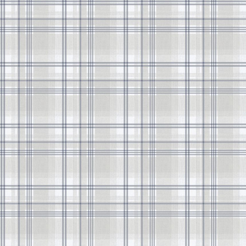 Vliesová tapeta na zeď, modro-šedá, kostka, káro,  9819-3, Essential Stripes, ICH Wallcoverings