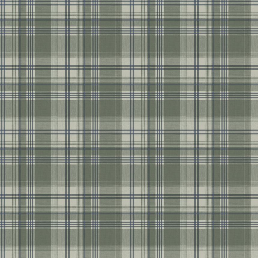 Vliesová tapeta na zeď, zelená, kostka, káro,  9819-5, Essential Stripes, ICH Wallcoverings
