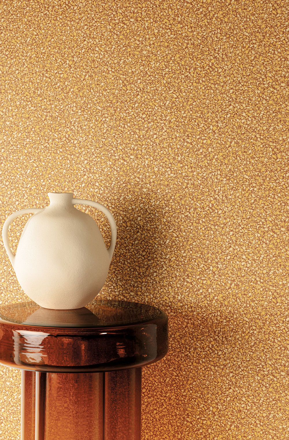 Vliesová tapeta na zeď, žlutá, kámen, teraso, ROC002, Rock, The Colour Book II, Masureel