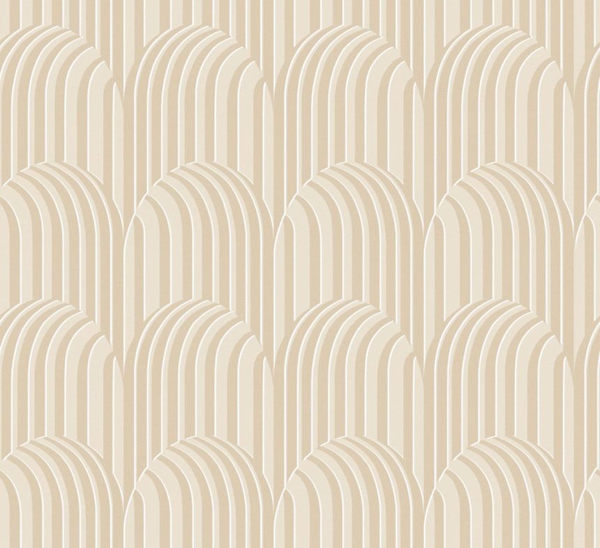 3D geometrická vliesová tapeta na zeď, béžová, ROC301, Rock, Masureel