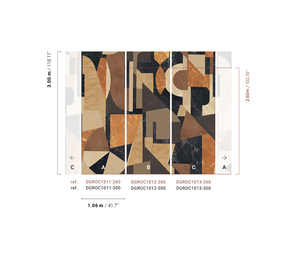 Grafická vliesová obrazová tapeta na zeď, hnědá, DGROC1011-300, Rock, Masureel