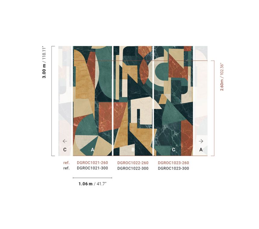 Grafická vliesová obrazová tapeta na zeď, zeleno-hnědá, DGROC1023-300, Rock, Masureel