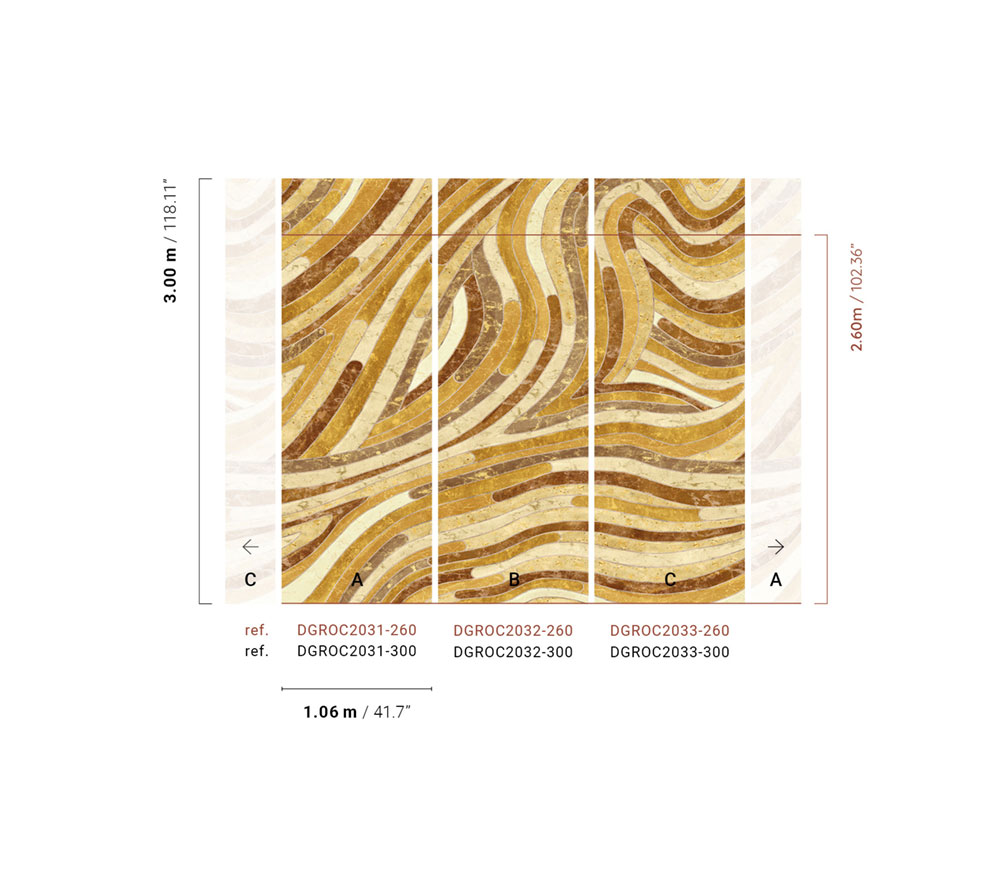 Geometrická vliesová obrazová tapeta na zeď, žluto-hnědá, DGROC2031-300, Rock, Masureel