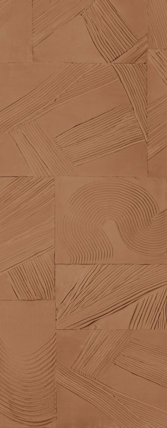 Geometrická vliesová obrazová tapeta na zeď, hnědá, DGROC3022-260, Rock, Masureel