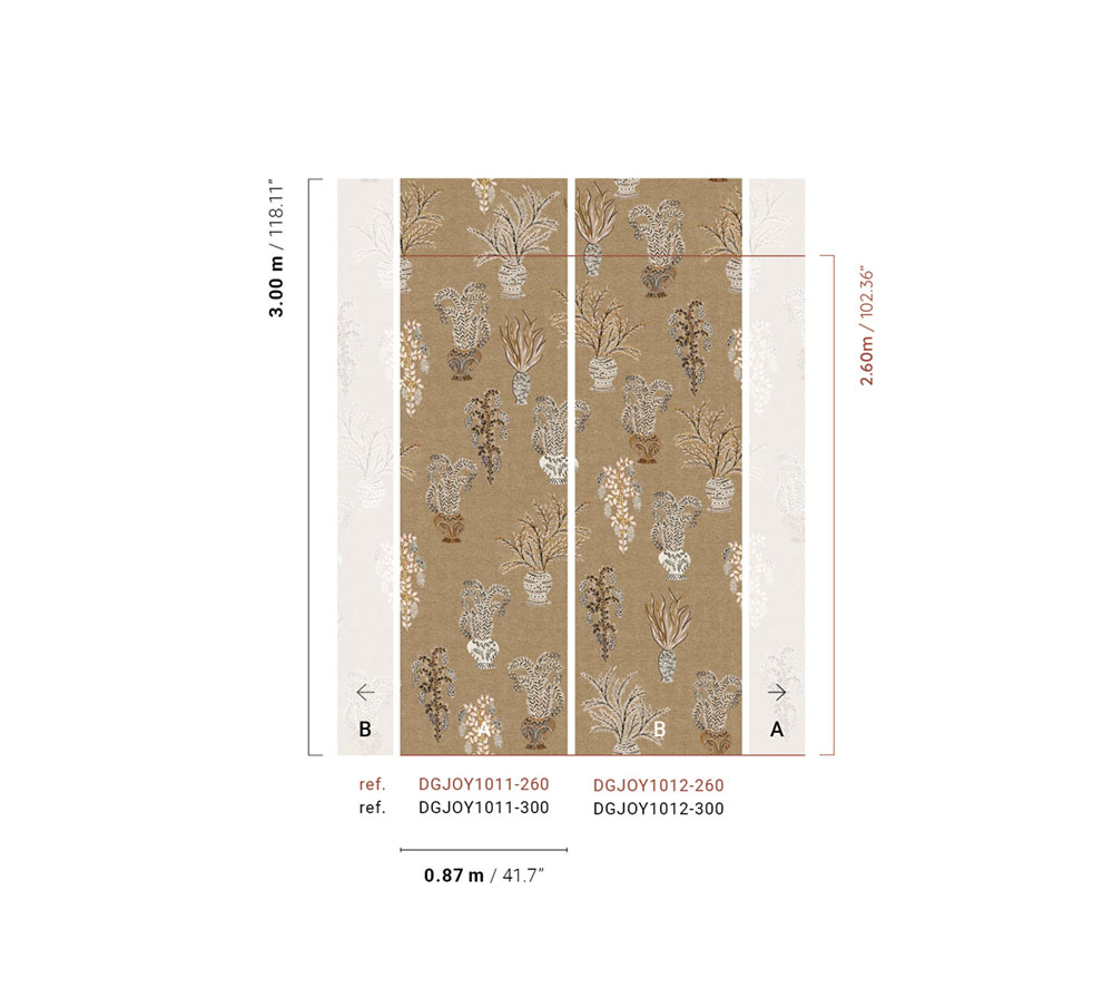 Vliesová obrazová tapeta na zeď, hnědo-béžová, květiny, DGJOY1011-260, Joy, Masureel