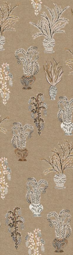 Vliesová obrazová tapeta na zeď, hnědo-béžová, květiny, DGJOY1011-300, Joy, Masureel