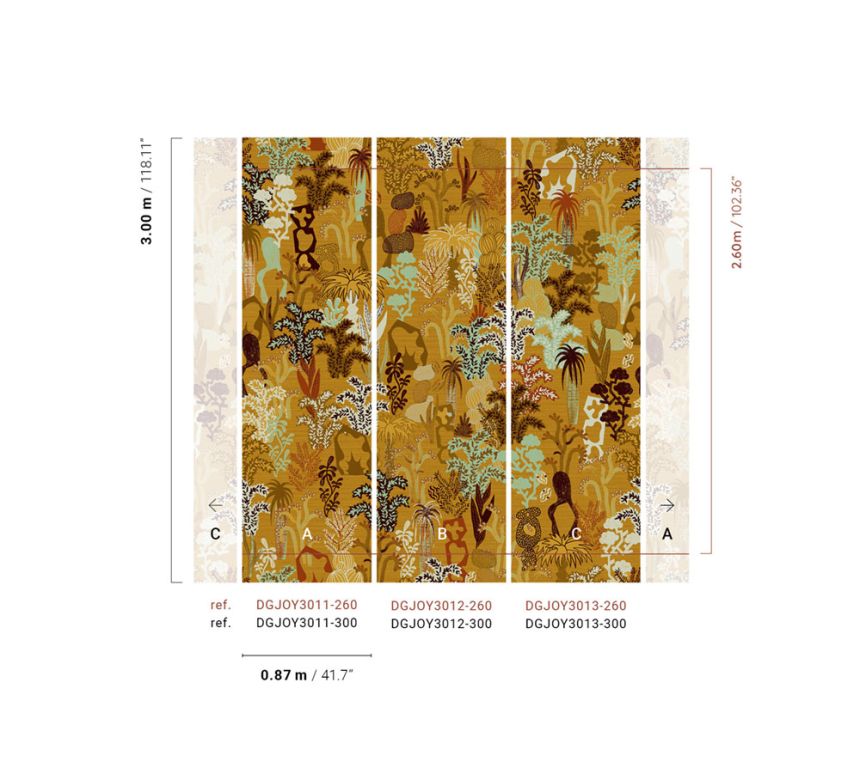 Vliesová obrazová tapeta na zeď, okrová, rostliny, DGJOY3012-260, Joy, Masureel