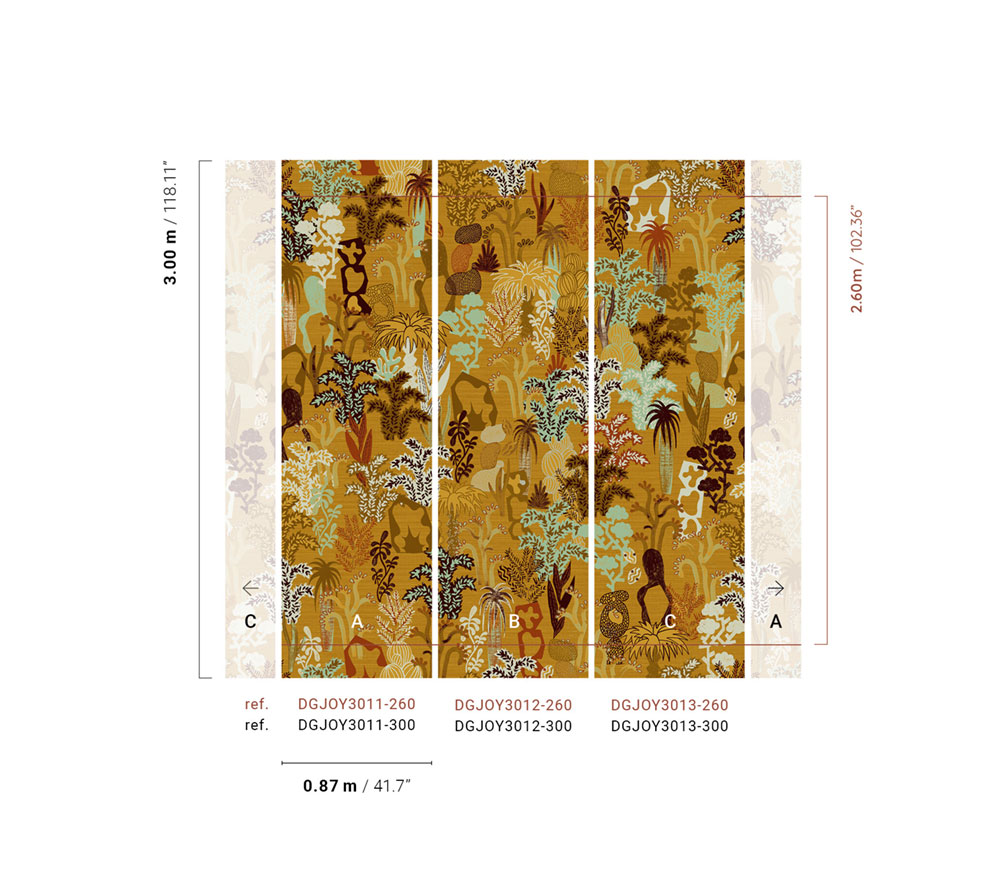 Vliesová obrazová tapeta na zeď, okrová, rostliny, DGJOY3013-300, Joy, Masureel