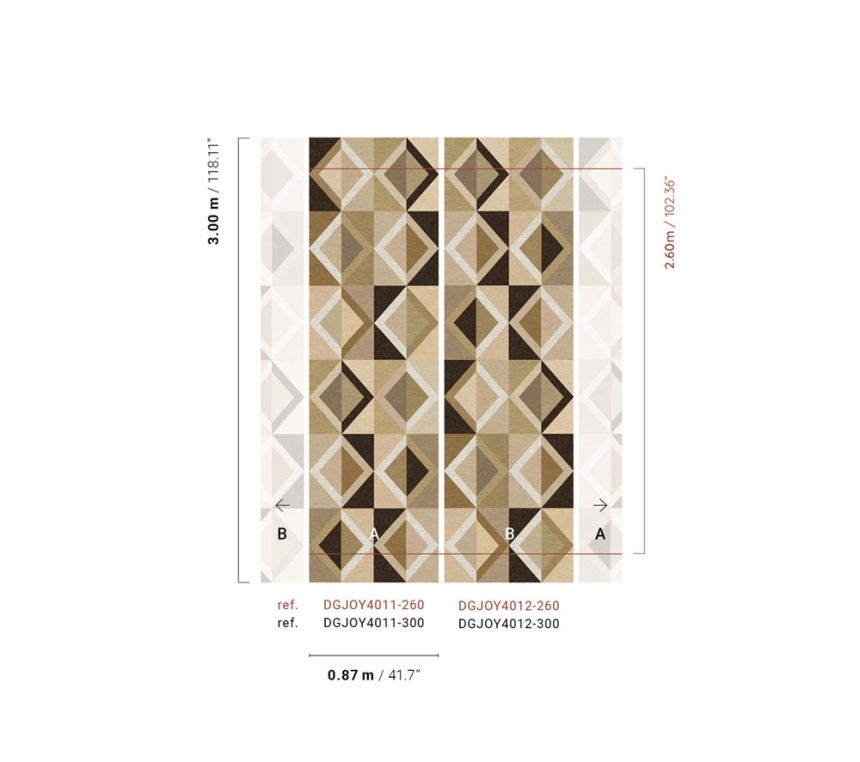 Geometrická vliesová obrazová tapeta na zeď, béžová, DGJOY4012-300, Joy, Masureel