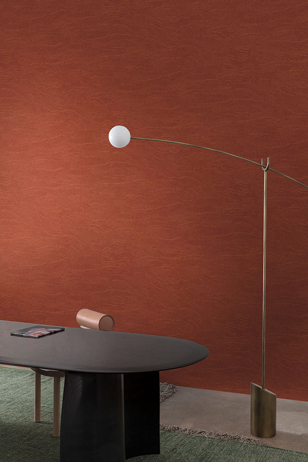 Vliesová tapeta na zeď, vlnky, hnědo-červená, TER004, Terra, The Colour Book II, Masureel