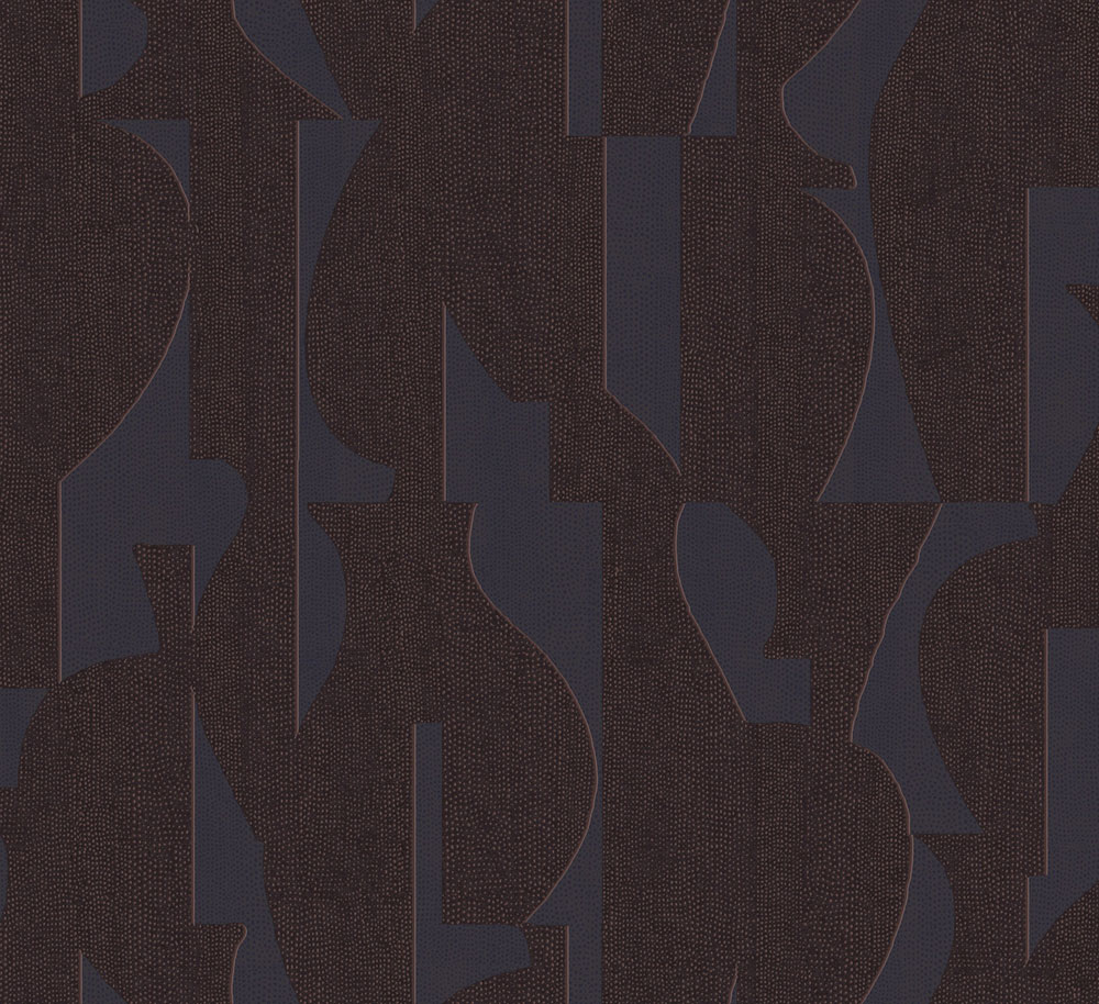 Geometrická vliesová tapeta na zeď, hnědo-černá, TER304, Terra, Masureel