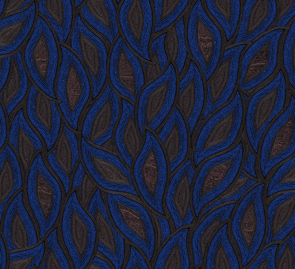 Vliesová tapeta na zeď, listy, modrá, TER406, Terra, Masureel