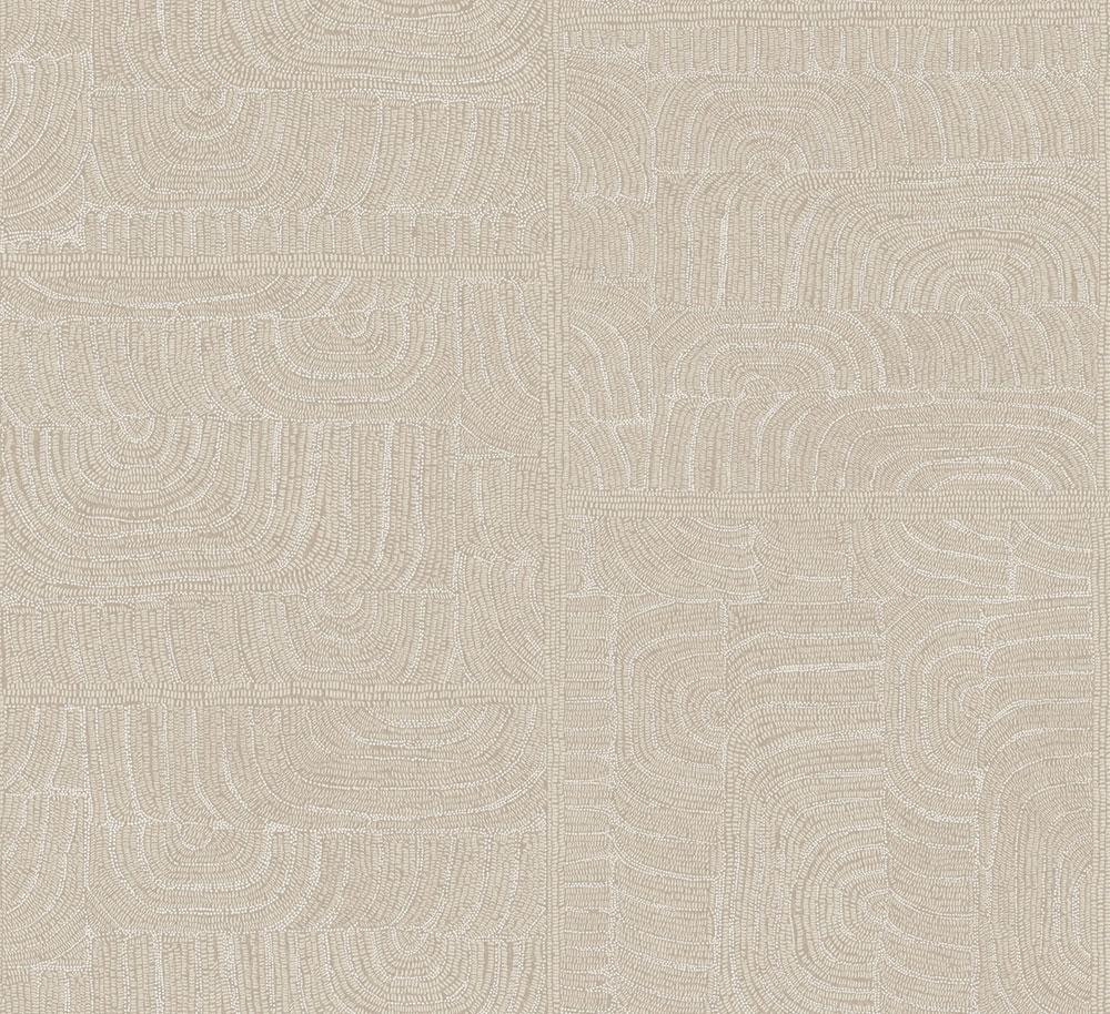 Geometrická vliesová tapeta na zeď, etno vzor, béžová, TER504, Terra, Masureel