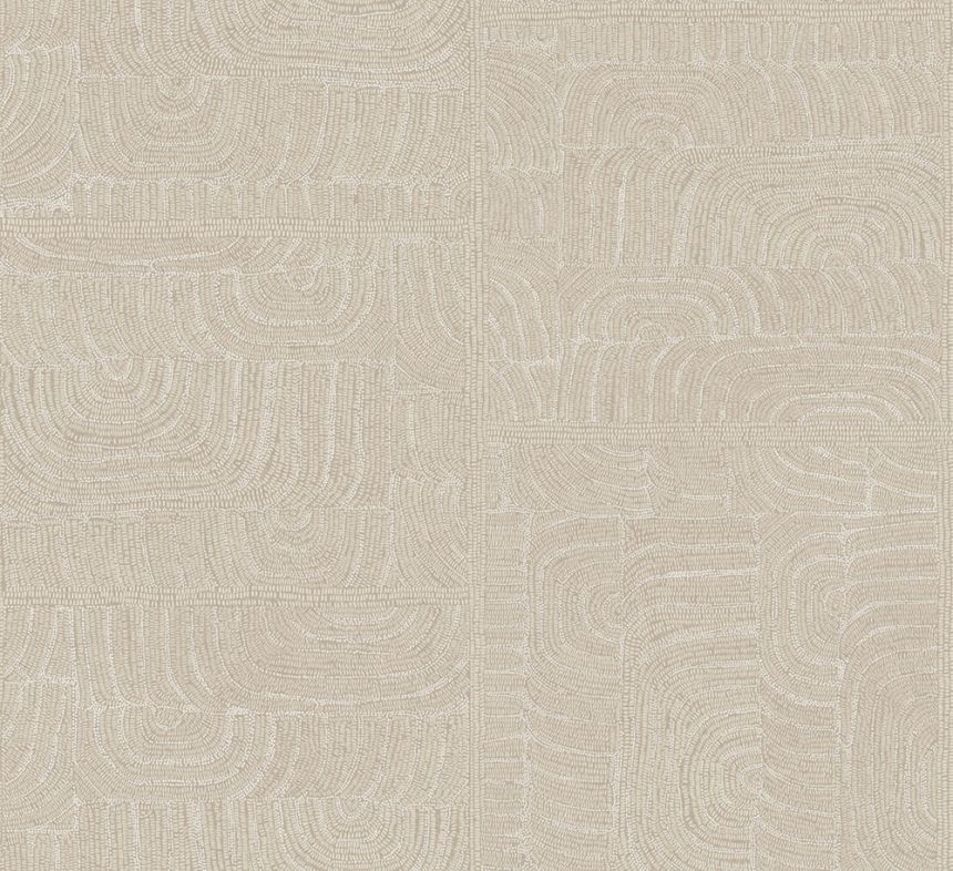 Geometrická vliesová tapeta na zeď, etno vzor, béžová, TER504, Terra, Masureel