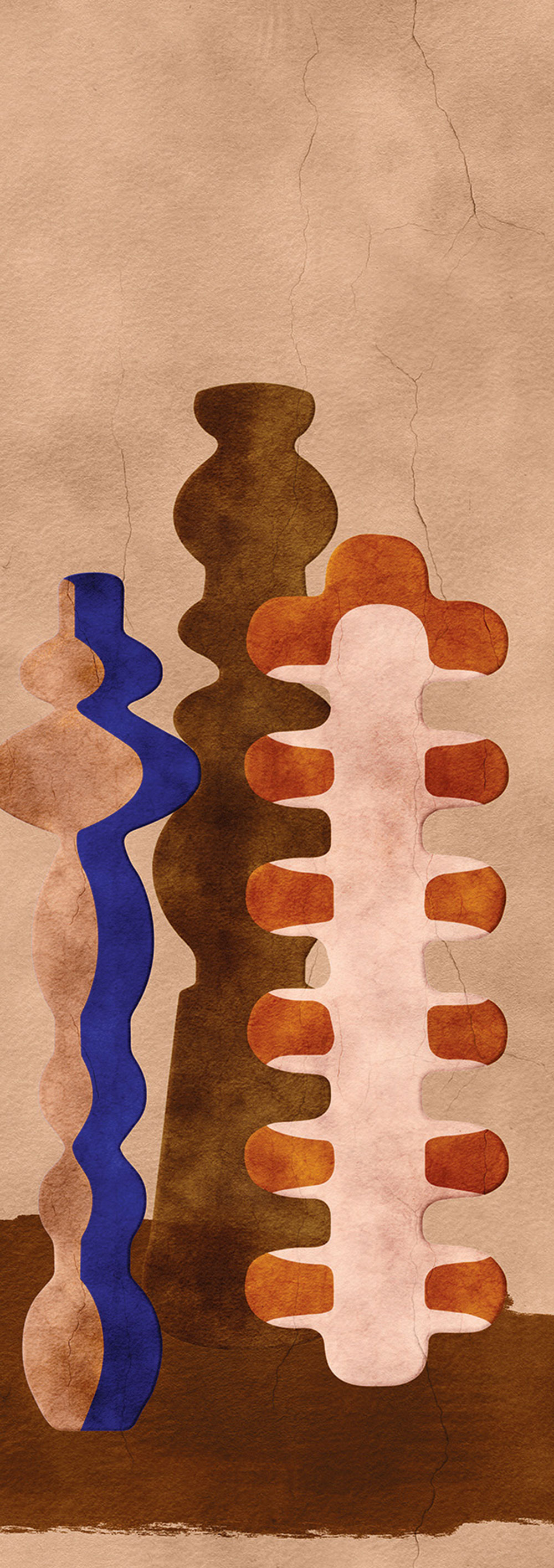 Vliesová fototapeta na zeď, vázy, hnědá, DGPOT1023-300, Terra, Masureel