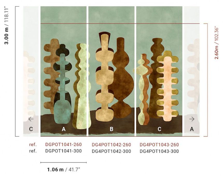 Vliesová fototapeta na zeď, vázy, zelená, DGPOT1042-260, Terra, Masureel