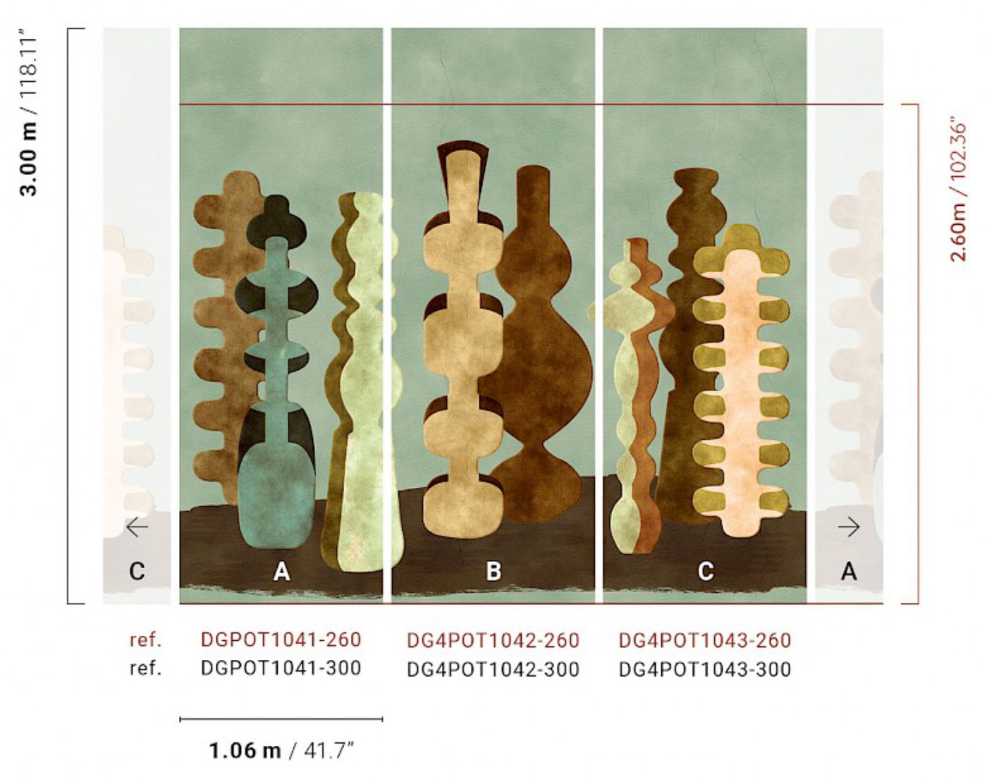 Vliesová fototapeta na zeď, vázy, zelená, DGPOT1041-300, Terra, Masureel