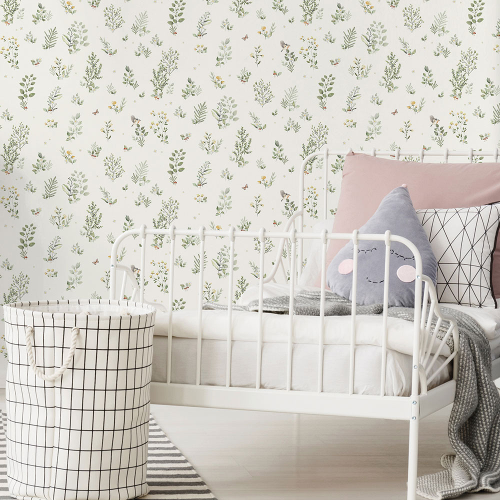 Vliesová tapeta s rostlinami a ptáčky, 973-1, Mika,  ICH Wallcoverings