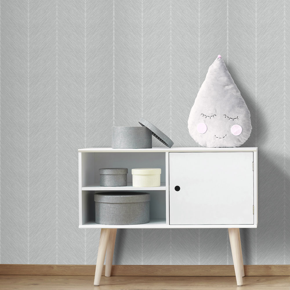 Šedá vliesová tapeta na zeď,  cik cak vzor, M1803-3, Mika,  ICH Wallcoverings