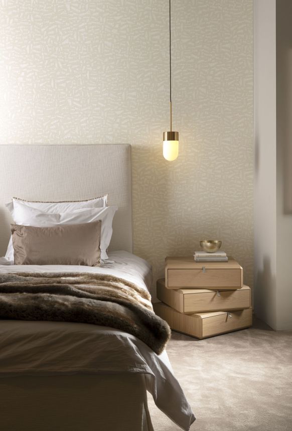 Luxusní vinylová tapeta na zeď, béžová, imitace látky, 81566, Lanai, Textura Ignis, Arte