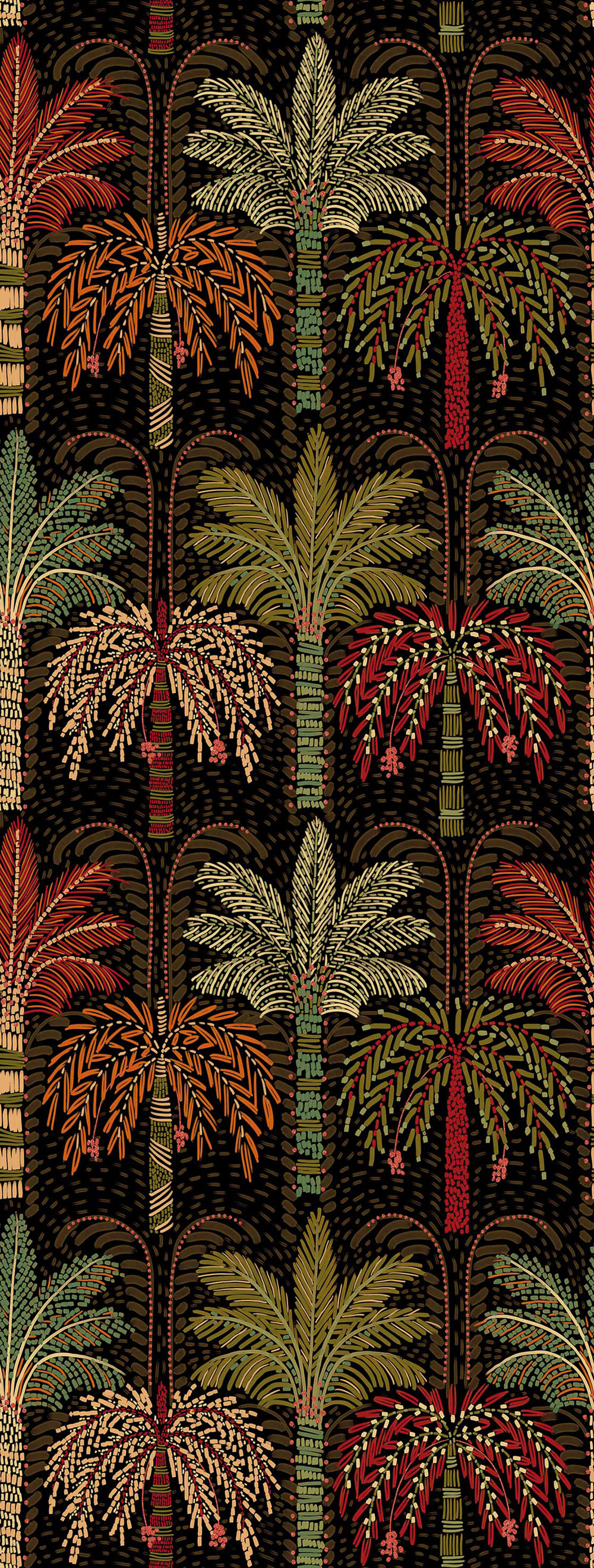 Vliesová obrazová tapeta na zeď, hnědá, palmy, 340290, Solange, Eijffinger