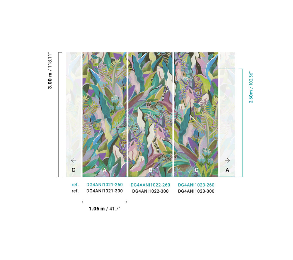 Vliesová  fototapeta na zeď, Džungle, DG4ANI1023-300, Wall Designs IV, Khroma by Masureel