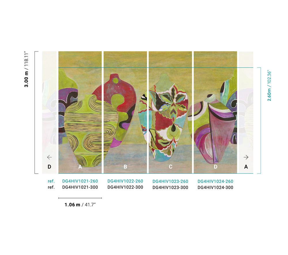 Vliesová fototapeta s vázami, DG4HIV1021-300, Wall Designs IV, Khroma by Masureel