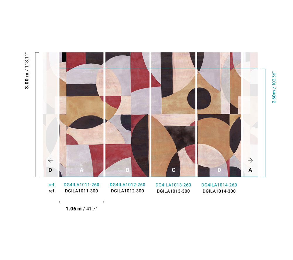 Vliesová geometrická fototapeta na zeď, DG4ILA1012-260, Wall Designs IV, Khroma by Masureel