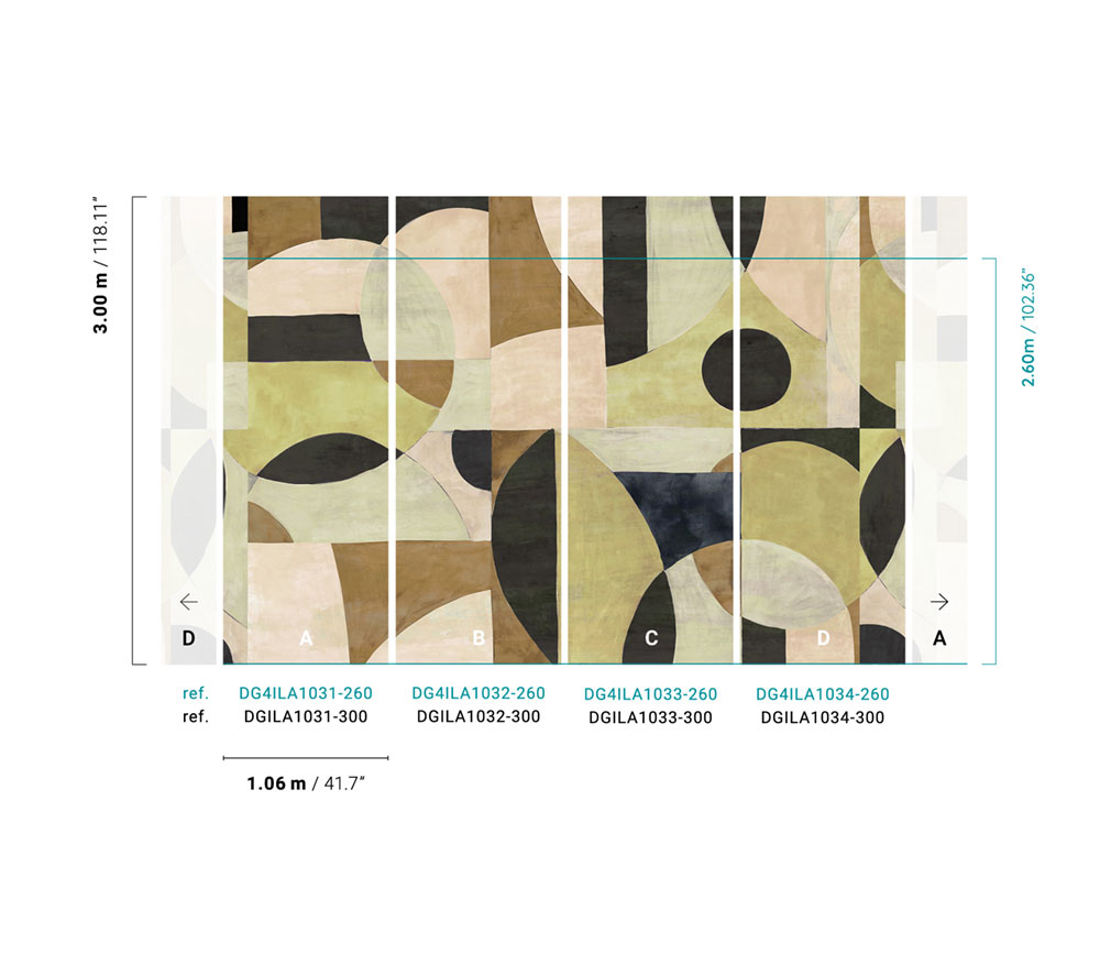 Vliesová geometrická fototapeta na zeď, DG4ILA1032-260, Wall Designs IV, Khroma by Masureel