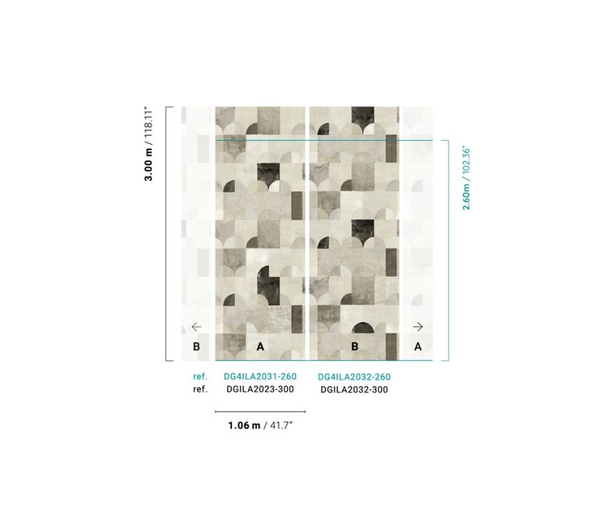 Vliesová geometrická fototapeta na zeď, DGILA2032-260, Wall Designs IV, Khroma by Masureel